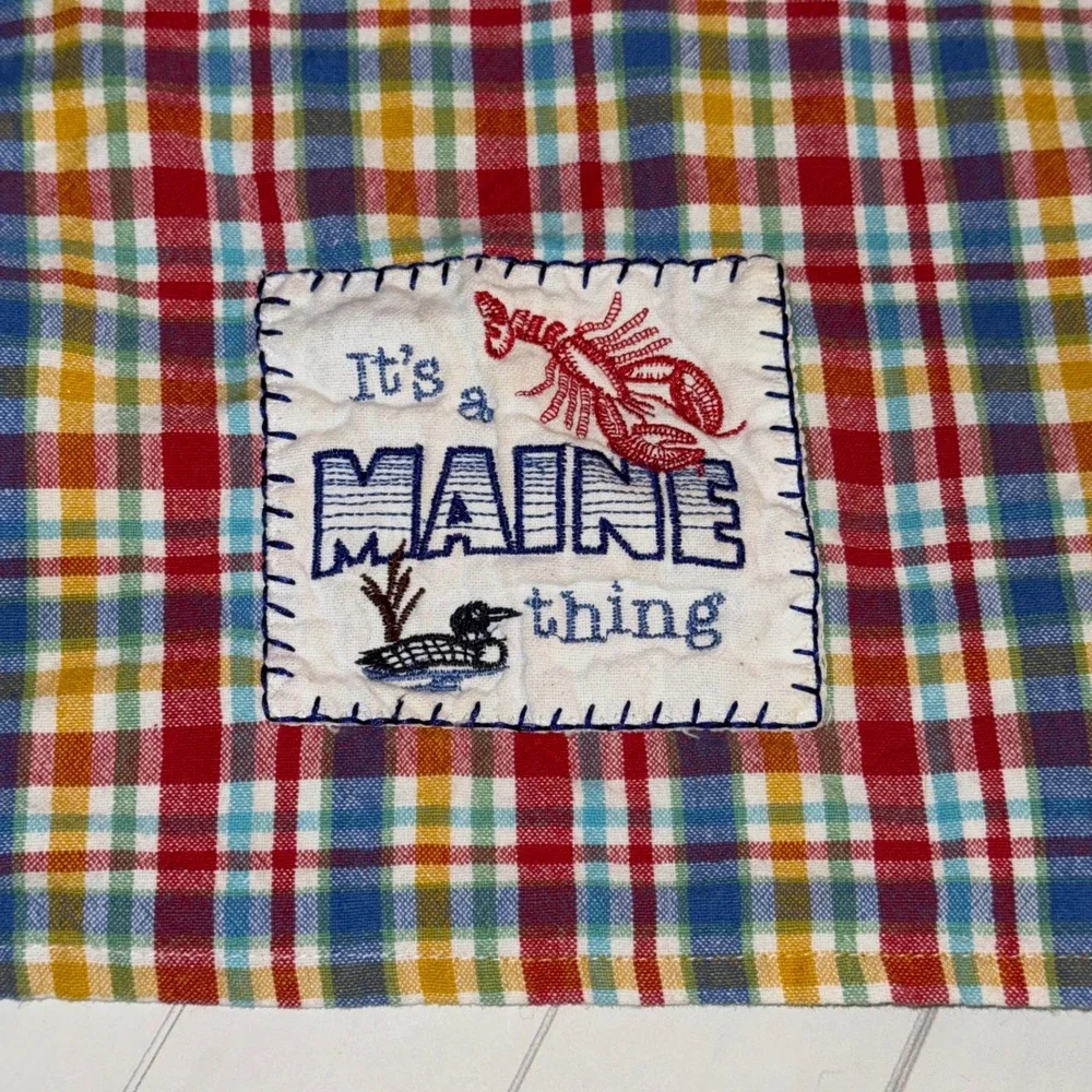 Kay Dee It's A Maine Thing Kitchen Tea Towel State Fun Decor Red Colorful Plaid